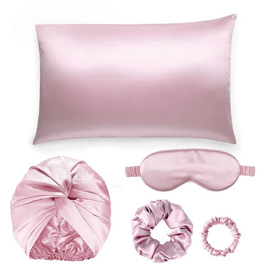 100% Mulberry Silk Pillowcase & Bonnet Set – Hair & Skin Night Care