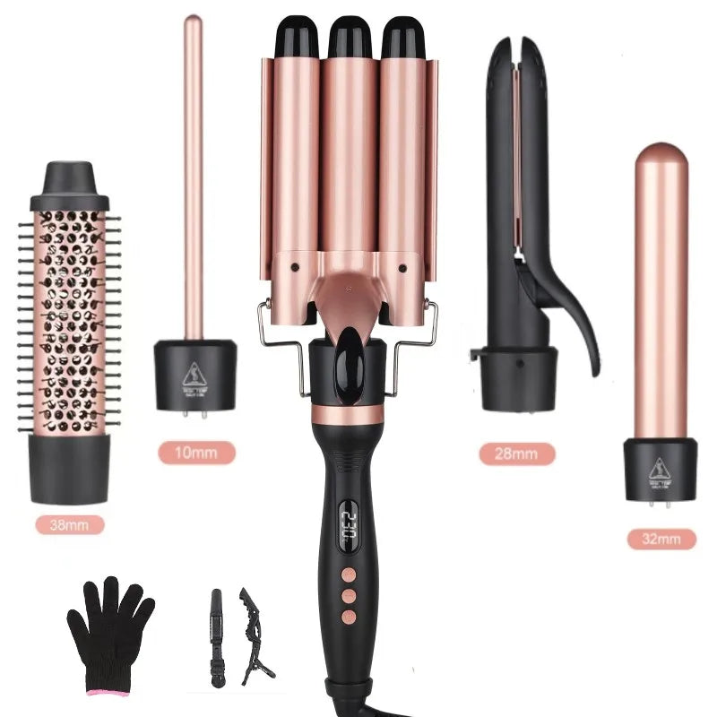 New Style 5 in 1 Interchangeable Hair Curler PTC Fast Heating Curling Ceramic Coating Portable Curling Iron Salon Household Use-6