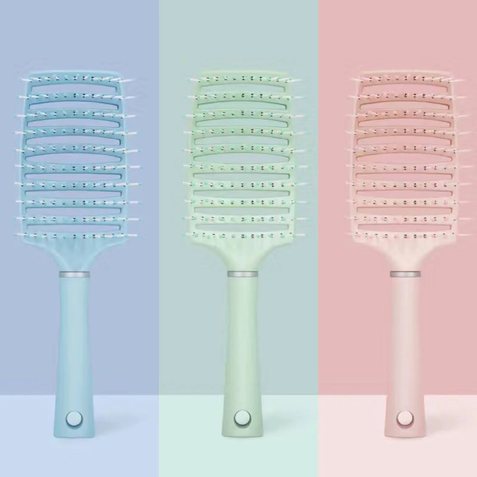 Custom Logo Large Curved Comb Hair Extension Wet/Dry Styling Comb with Vent Detangling Massage Nylon Material Brush-1