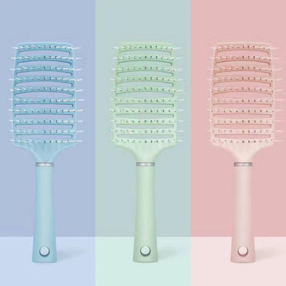 Custom Logo Large Curved Comb Hair Extension Wet/Dry Styling Comb with Vent Detangling Massage Nylon Material Brush-1