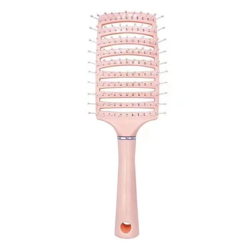 Custom Logo Large Curved Comb Hair Extension Wet/Dry Styling Comb with Vent Detangling Massage Nylon Material Brush-8